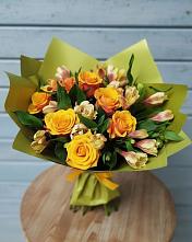 Букет цветов из:  Альстромерии и Розы в Новой Ляле