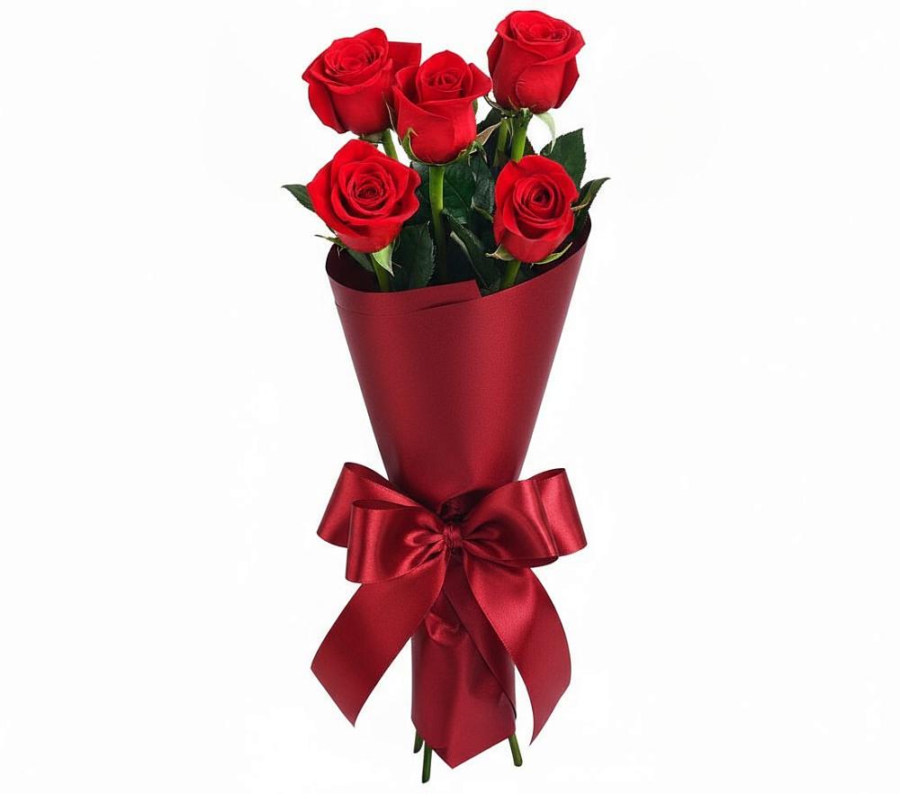 Букет 5 Красных роз Эдлесс Лав в Новой Ляле