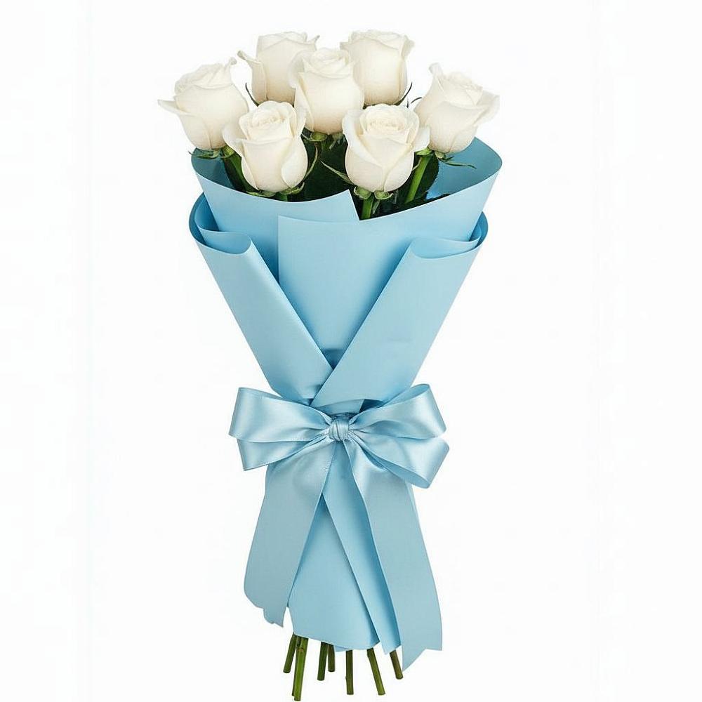Букет 7 белых роз Проуд в Новой Ляле