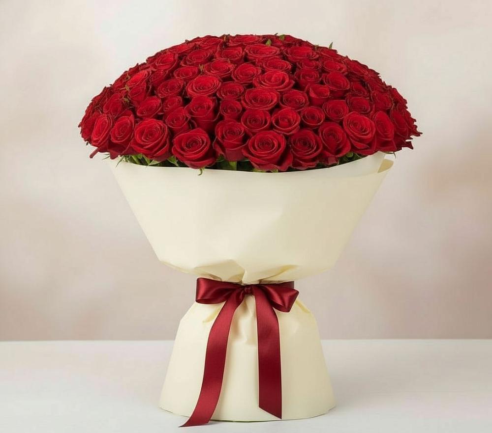 Букет 101 Красная роза Милано в Новой Ляле