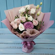 Букет цветов из:  Розы и Лизиантусы #REPLACE_PRED# Новой Ляле