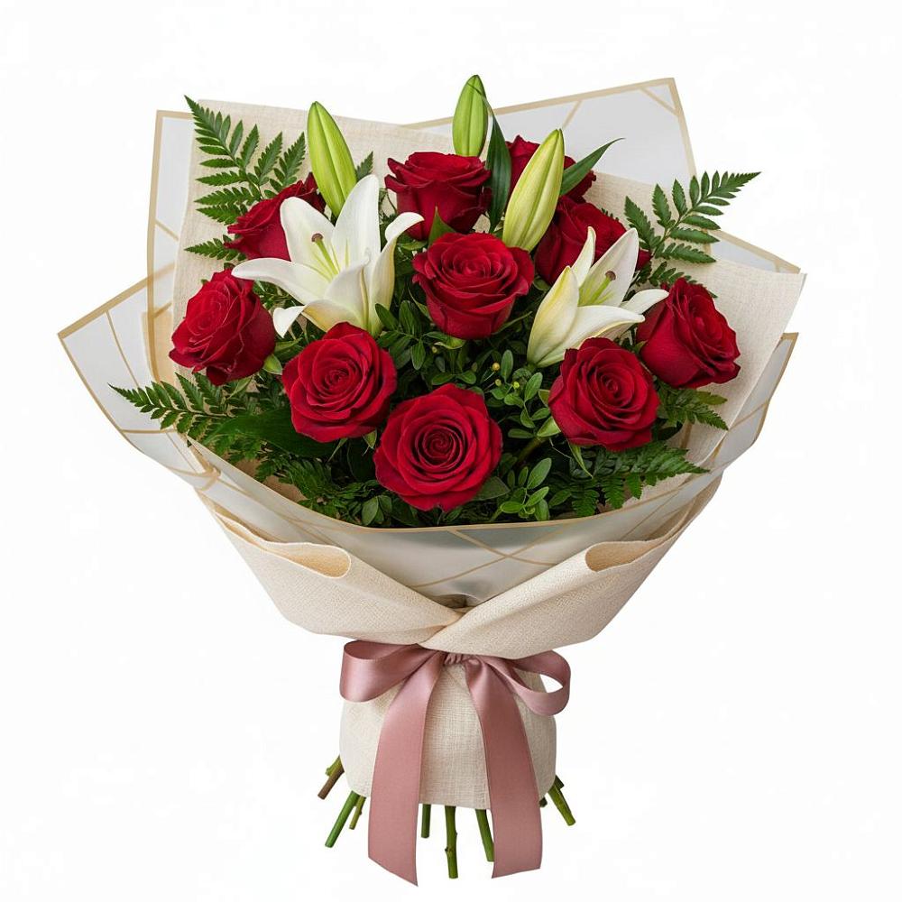 Букет цветов из: Лилии и Розы в Новой Ляле