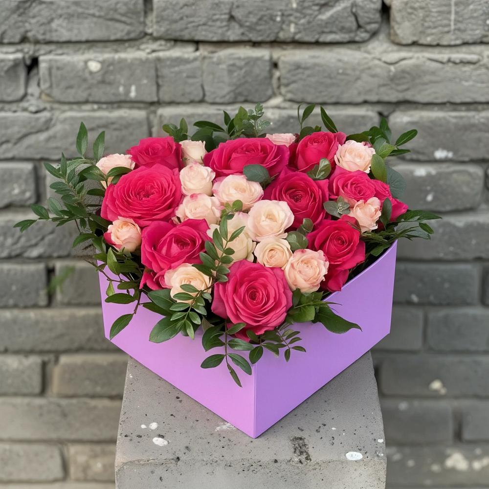 Цветочная композиция из Розы в коробке в Новой Ляле