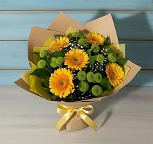 Букет цветов из:  Герберы и Хризантемы #REPLACE_PRED# Новой Ляле