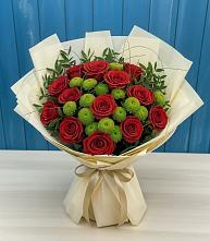 Букет цветов из:  Розы и Хризантемы #REPLACE_PRED# Новой Ляле