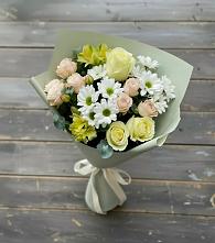 Букет цветов из:  Альстромерии, Розы и Хризантемы в Новой Ляле