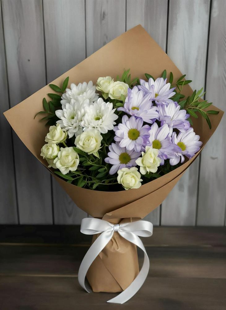Букет цветов из: Хризантемы и Розы в Новой Ляле